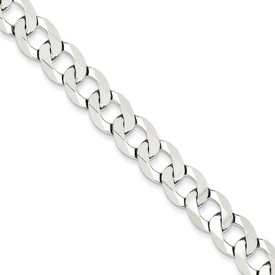 22 Inch 9.75mm Close Link Flat Curb Chain Sterling Silver QLB250-22, MPN: QLB250-22, 886774415451
