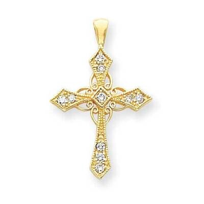 AAA Diamond Cross Pendant 14k Gold XP1777AAA, MPN: XP1777AAA, 883957203744