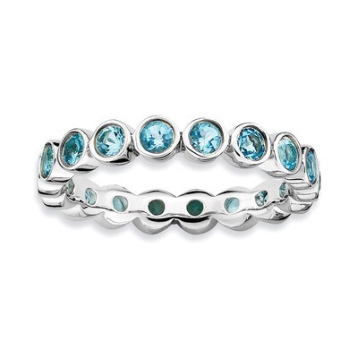 Blue Topaz Ring - Sterling Silver QSK397, MPN: QSK397, 886774001821