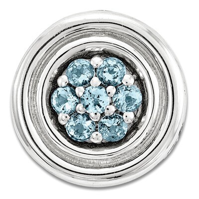 Polished Blue Topaz Chain Slide Sterling Silver Small QSK1731, MPN: QSK1731, 191101551505