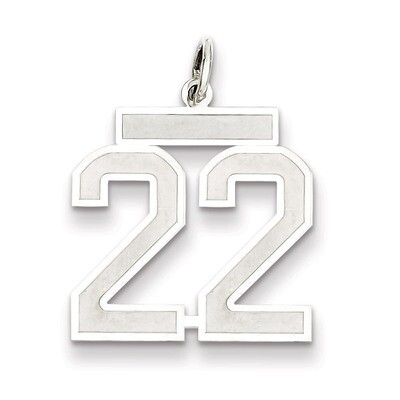 Pendant Number 22 Satin Sterling Silver Medium QPM22, MPN: QPM22, 883957126470