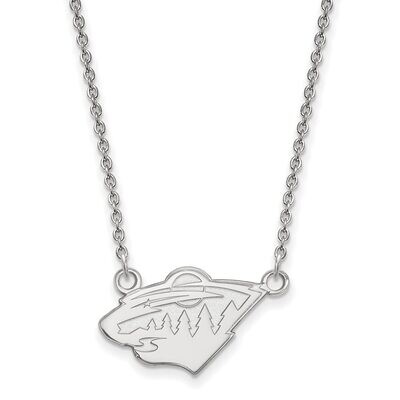 Minnesota Wild Small Pendant with Chain Necklace 14k White Gold 4W013WIL-18, MPN: 4W013WIL-18, 8867…