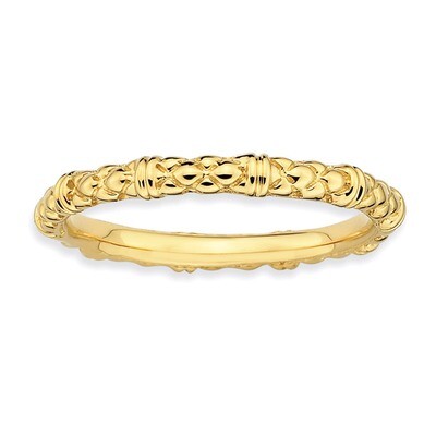 Gold-plated Cable Ring - Sterling Silver QSK206, MPN: QSK206, 883957136851
