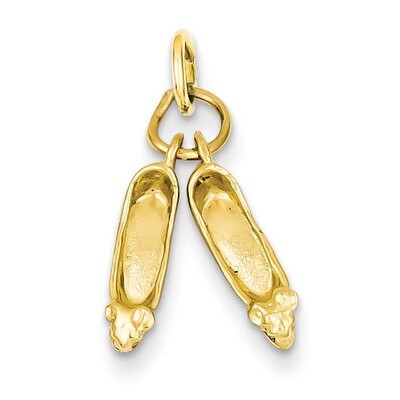 Ballet Slippers Charm 14k Gold A0181, MPN: A0181, 883957852737