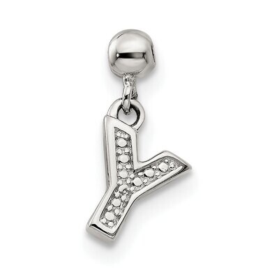 Letter Y Charm Sterling Silver Dangle QMM190Y, MPN: QMM190Y,