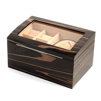 Lacquered Ebony Burl Finish Dual Watch Winder GM8734, MPN: GM8734, 797140566212