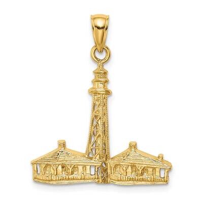 Sanibel Island Lighthouse Charm 14k Gold 2-D K8021, MPN: K8021, 637218052011