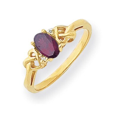 Rhodolite Garnet Diamond Ring 14k Gold 6x4mm Oval Y4690RG/A, MPN: Y4690RG/A, 883957583129