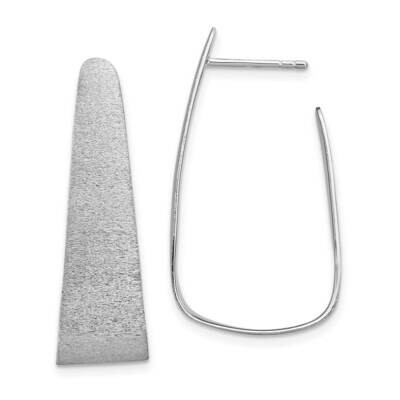 Leslie&#39;s Sand-finish Post Dangle Earrings Sterling Silver Rhodium-plated HB-QLE1321, MPN: QLE1321, …