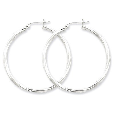 Twisted Hoop Earrings Sterling Silver Rhodium-plated QE4574, MPN: QE4574, 883957931876
