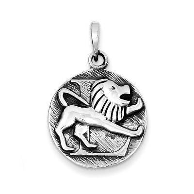 Antique Finish Leo Horoscope Pendant Sterling Silver Polished QC7416, MPN: QC7416, 883957029764