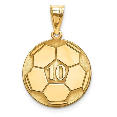 Laser Soccer Number And Name Pendant 10k Gold 10XNA698Y, MPN: 10XNA698Y,