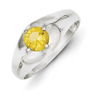 Sterling Silver Yellow Round Diamond Ring QR4349-8