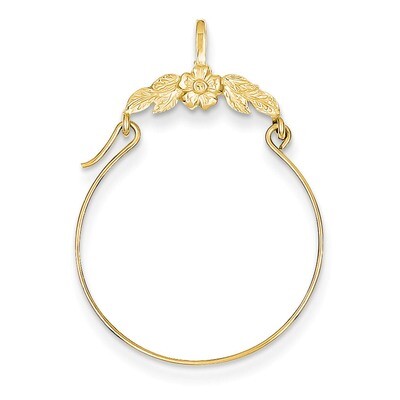 Floral Charm Holder 14k Gold Polished D1314, MPN: D1314, 637218002375