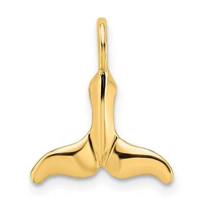 Mini Whale Tail Charm 14k Gold Polished &amp; Textured K7836, MPN: K7836, 637218040964