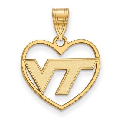 Virginia Tech Pendant in Heart Gold-plated Silver GP011VTE, MPN: GP011VTE, 886774913704