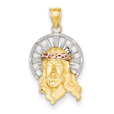 Diamond-cut Christ Charm 14k Tri-Color Gold D3702, MPN: D3702, 883957430713