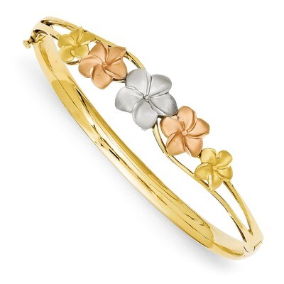 Plumeria Bangle 14k Tri-Color Gold DB448, MPN: DB448, 886774094694
