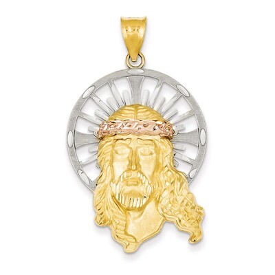 Diamond-cut Christ Pendant 14k Tri-Color Gold D3704, MPN: D3704, 886774618630