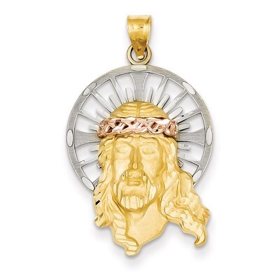 Diamond-cut Christ Charm 14k Tri-Color Gold D3703, MPN: D3703, 886774618623