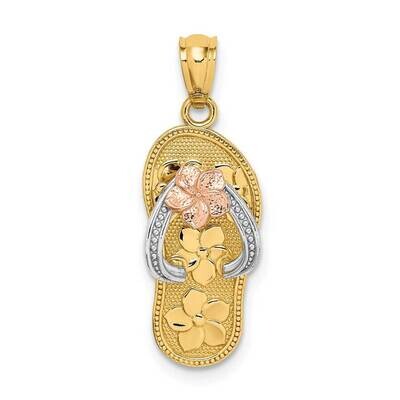 Plumeria Sandal Pendant 14k Tri-Color Gold C4683, MPN: C4683, 883957733234