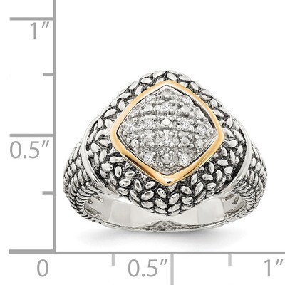 1/10ct. Diamond Ring Sterling Silver &amp; 14k Gold QTC547, MPN: QTC547, 191101074370