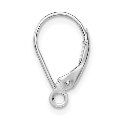 Leverback with Split Ring Earring Component 14k White Gold WG793, MPN: WG793,
