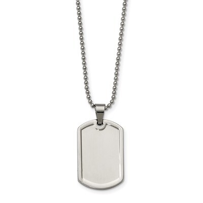 Dog Tag Necklace Stainless Steel Polished SRN2027-20 by Chisel, MPN: SRN2027-20, 886774672885