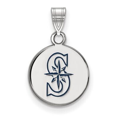 Seattle Mariners Small Enamel Disc Pendant Sterling Silver SS011MRN, MPN: SS011MRN, 886774626321