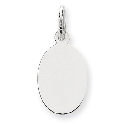 Plain .013 Gauge Oval Engravable Disc Charm 14k White Gold XWM100/13, MPN: XWM100/13, 883957450841