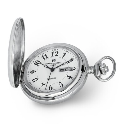 Charles Hubert Stainless Hunter Case with Lion Crest Pocket Watch  XWA6112, MPN: XWA6112, 848870007…