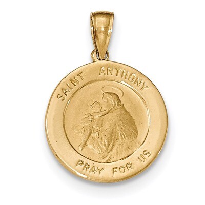 Saint Anthony Small Round Medal Pendant 14k Gold K5826, MPN: K5826, 637218169221