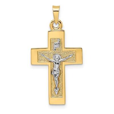 Solid Inri Crucifix Pendant 14k Two-Tone Gold Polished XR2038, MPN: XR2038,