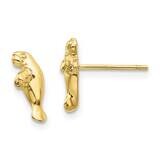 Mini Manatee Post Earrings 10k Gold 10TC612, MPN: 10TC612, 191101565878