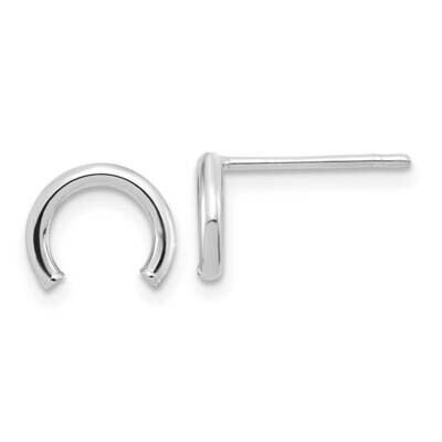 U Shape Tube Post Earrings 14k White Gold Polished TF1982W, MPN: TF1982W, 191101785580