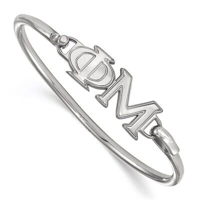 Phi Mu Small Hook and Clasp Bangle Sterling Silver SS009PHM-7, MPN: SS009PHM-7, 886774600468