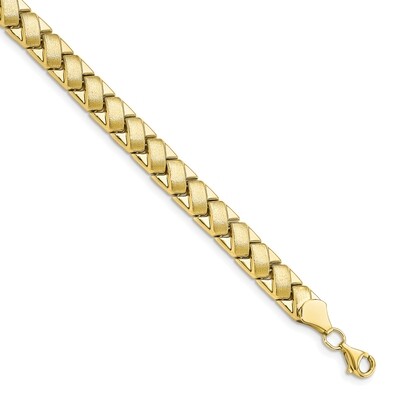 Leslie&#39;s Brushed Fancy Link Bracelet 10k Gold Polished HB-10LF601-7.5, MPN: 10LF601-7.5, 1911017444…