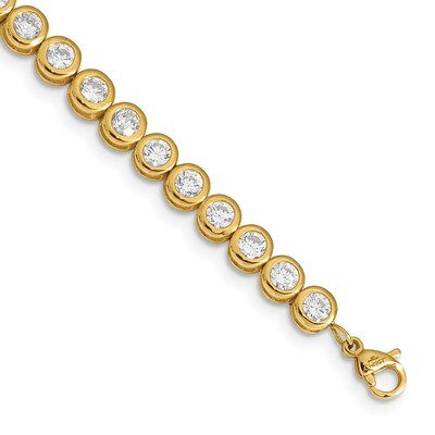 Yellow IP-plated Polished CZ Tennis with 1 Inch Extender Bracelet Stainless Steel SRB2229-7 by Chis…
