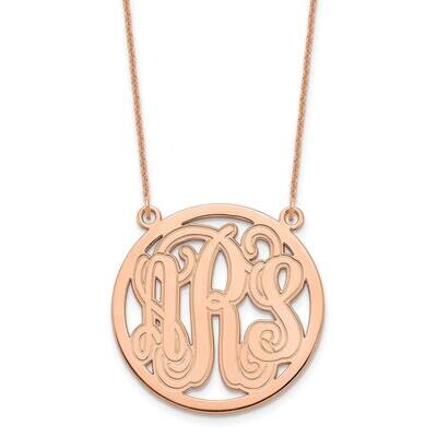 Etched Monogram Circle Necklace 14k Rose Gold Small XNA566R, MPN: XNA566R,