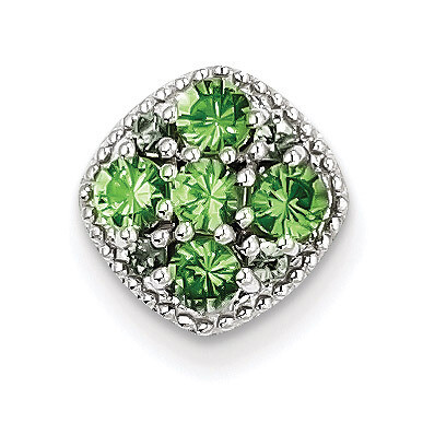 Tsavorite Square Pendant Slide Sterling Silver Rhodium-plated QP2998TS, MPN: QP2998TS, 883957401737