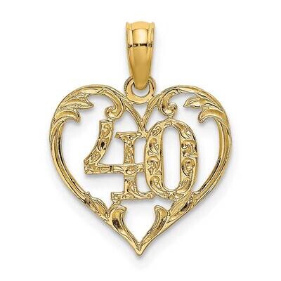 40 Inside Heart Charm 14k Gold K8292, MPN: K8292, 637218045556