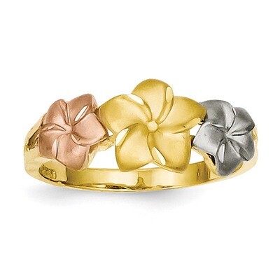 Plumeria Ring 14k Tri-Color Gold D1888, MPN: D1888, 886774092621