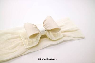 Ivory Baby Headband Baby Bow Headband Newborn Headband Ivory Bow Headband Photography Prop White Ba…