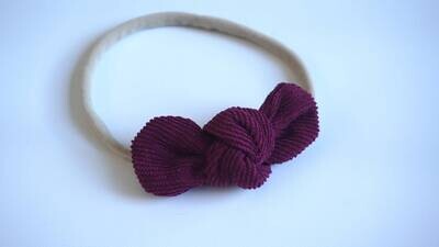 Burgundy ( wine) Bowknot Headband Yellow Bow Baby Leather Bow Headband Leather Bow Baby Leather Hai…