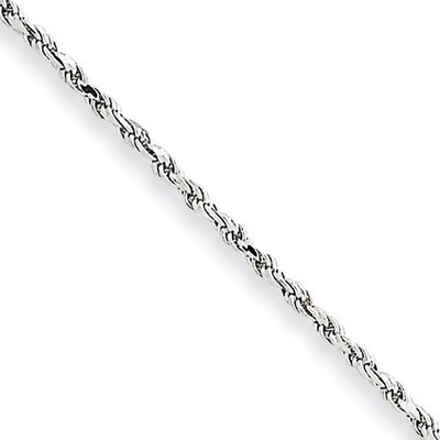 1.5mm Machine Made Diamond Cut Rope Chain 9 Inch 10k White Gold 10W012-9, MPN: 10W012-9, 8867744339…