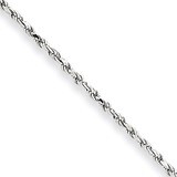 1.5mm Machine Made Diamond Cut Rope Chain 9 Inch 10k White Gold 10W012-9, MPN: 10W012-9, 8867744339…