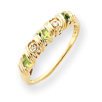 2.75mm Peridot Diamond Ring 14k Gold Y4718PE/A, MPN: Y4718PE/A, 883957594460