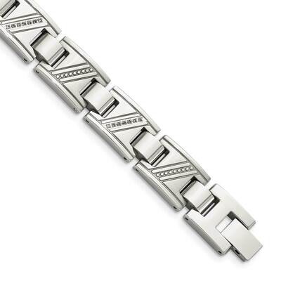 Diamonds 8.5 Inch Bracelet Stainless Steel Polished SRB924-8.5 by Chisel, MPN: SRB924-8.5, 88677498…