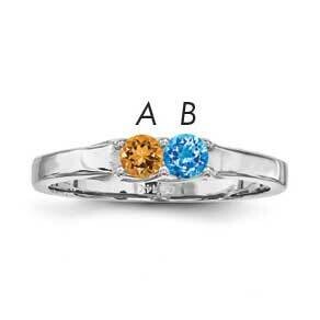 Synthetic 2 Stone Mother&#39;s Ring Sterling Silver Rhodium-plated XMR83/2SS, MPN: XMR83/2SS, 883957964…