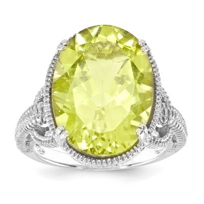 Lemon Quartz Ring Sterling Silver QR2954LQ, MPN: QR2954LQ, 886774198460